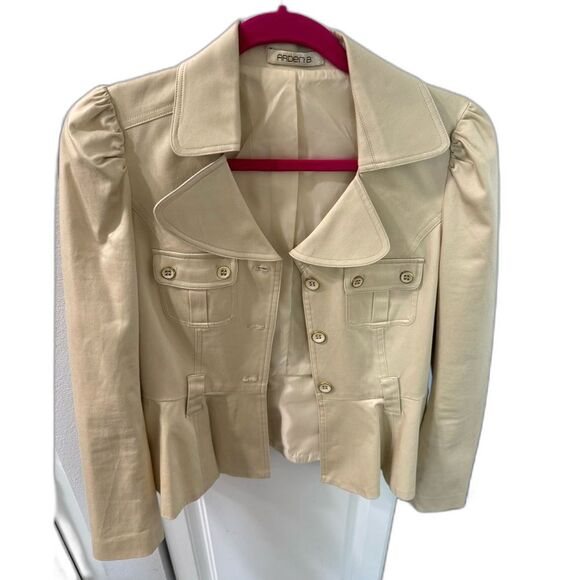 Arden B Women's Blazer Jacket Stretch Tan Cream Small Work Travel Office - Picture 1 of 7